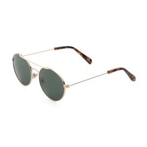 NEW FOSSIL 55mm Brow Bar Round Sunglasses gold 161mn